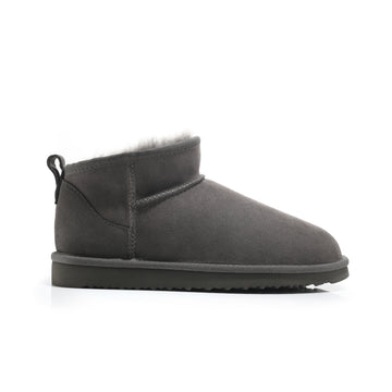 SHEEPSH Women's Mini-Upper Sheepskin Boots Grey 100% natural Australian merino sheepskin